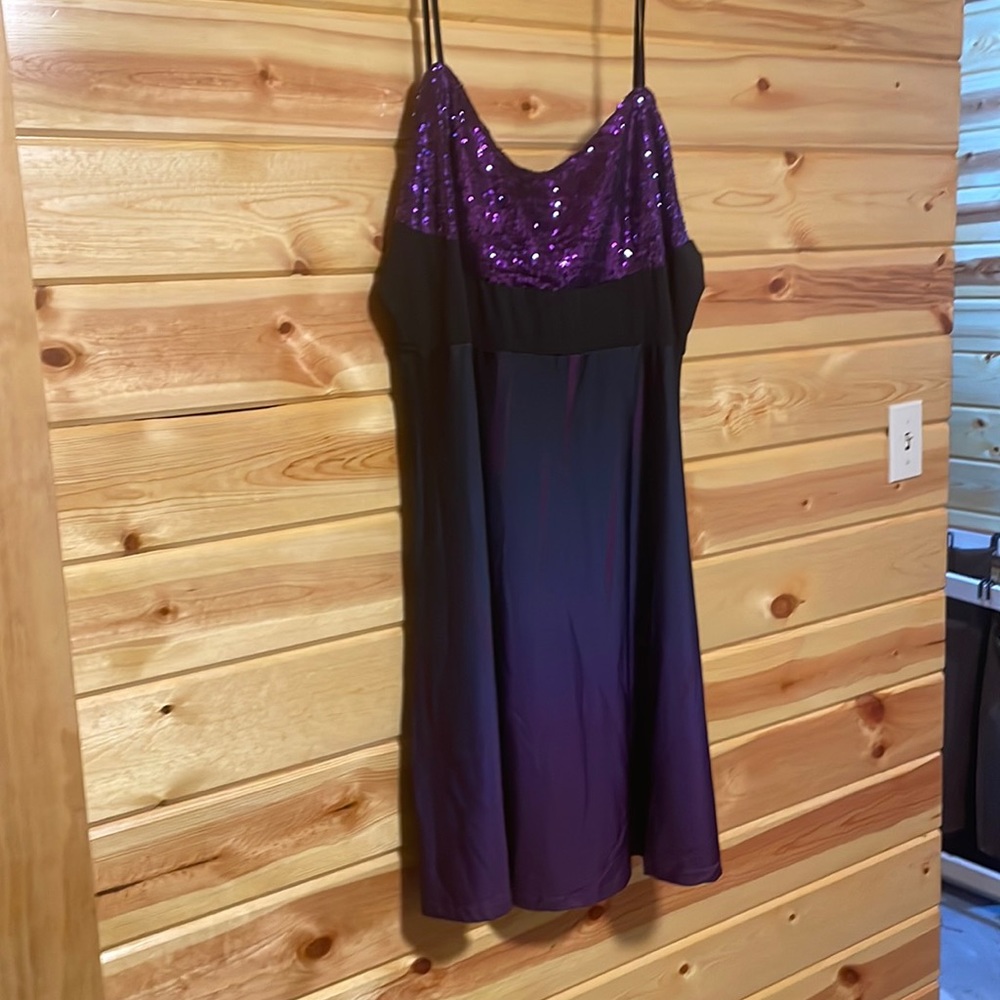 Purple sequins cocktail dress